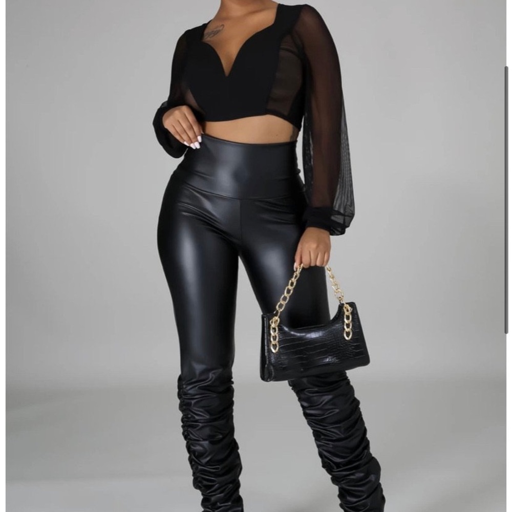 Faux leather pants
